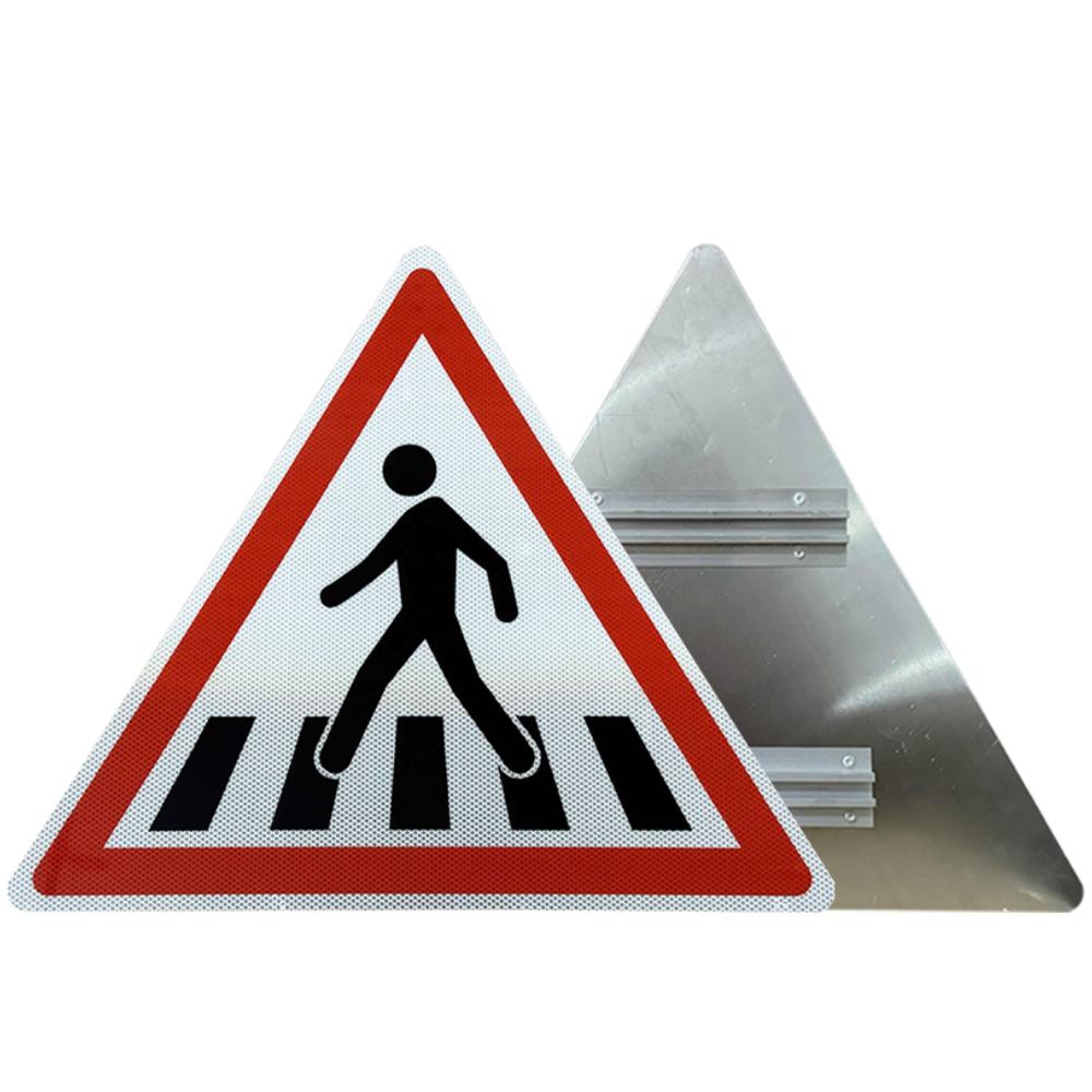 Diamond Grade Reflective Aluminum Pedestrian Crossing Ahead Sign - 